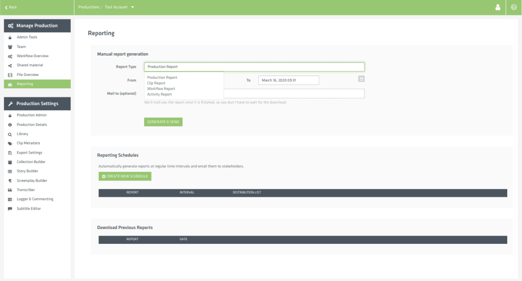 Limecraft Flow allows you to create custom reports and to manage reporting schedules