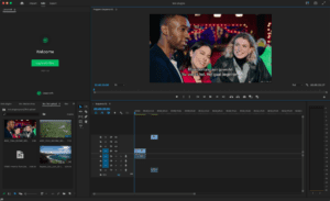 Screenshot of the Limecraft Panel in Adobe Premiere, making AI transcription and subtitling accessible to short form video creators without them having to leave their comfort zone
